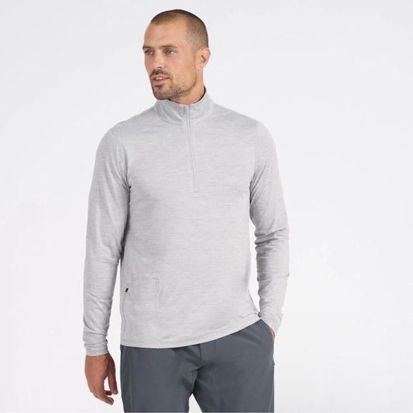 VUORI Men's Ease Performance Half-Zip Pullover Light Heather Gray Size Large - Picture 1 of 5